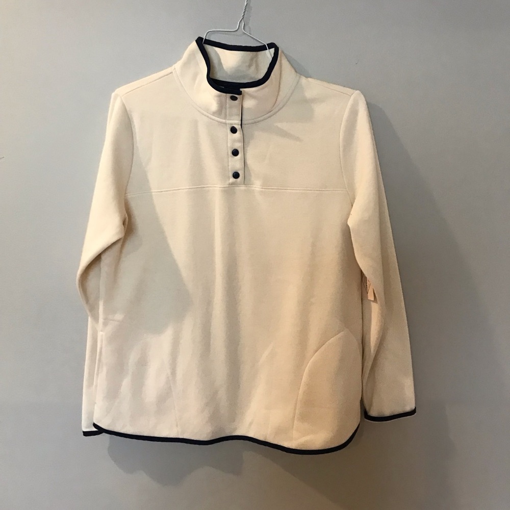 St. John's Bay Cream and Black Sweatshirt